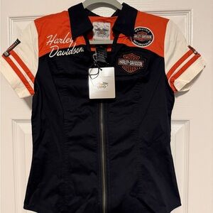 Harley-Davidson Black and Orange Jacket